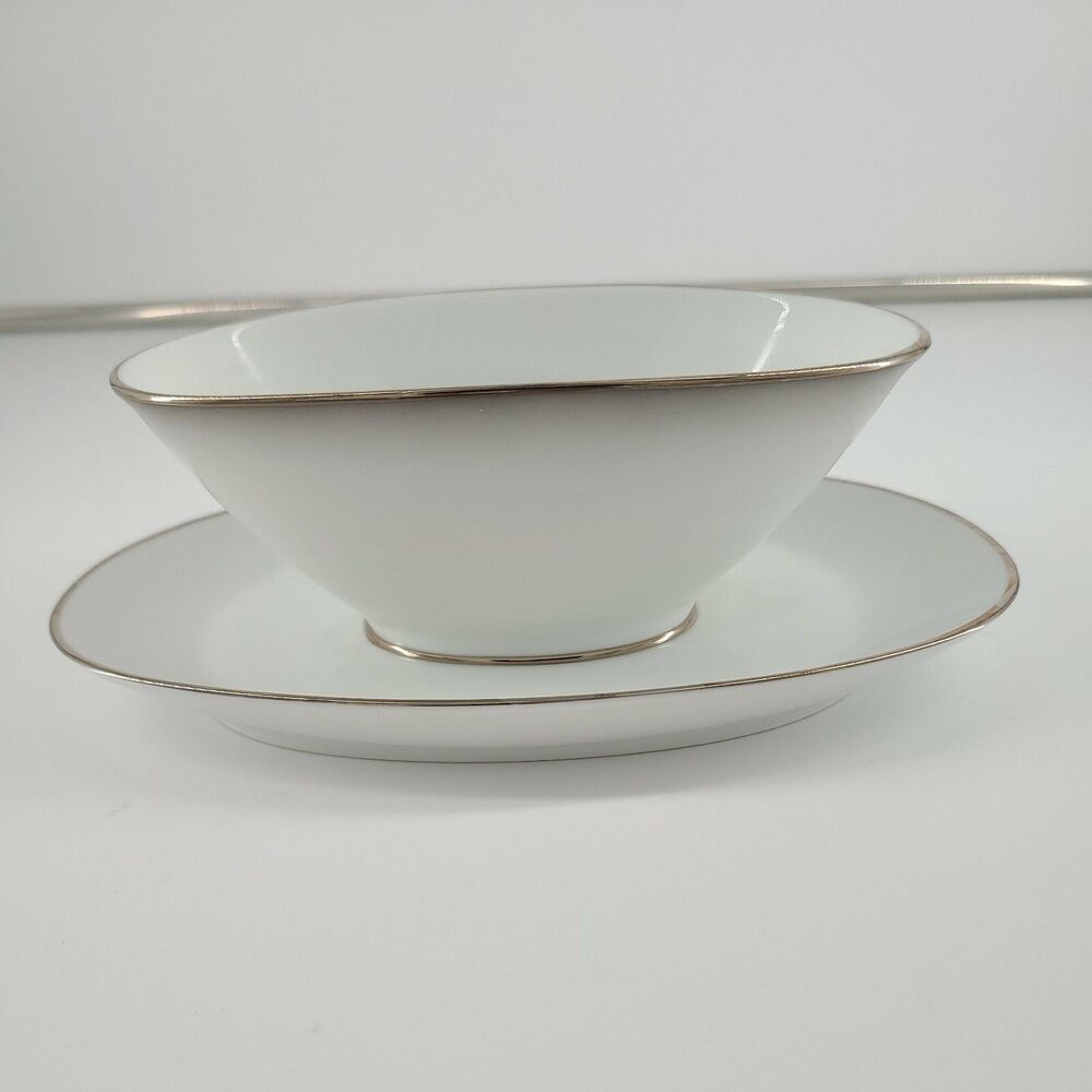 Rosenthal Gravy Sauce Bowl Attached Underplate Bettina Elegance 3331 35 Germany